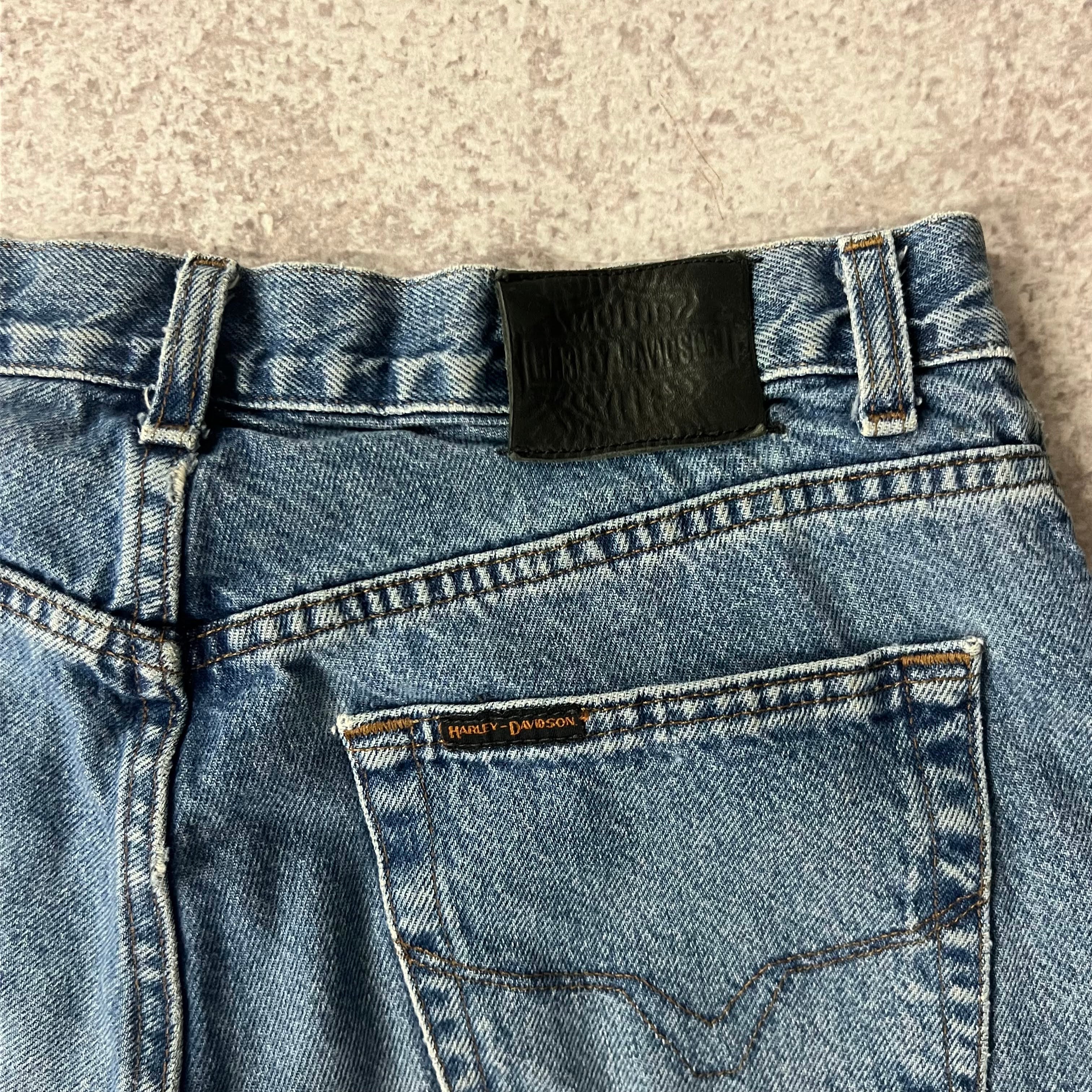 2010s Harley Davidson Blue Jeans 33W x 32L