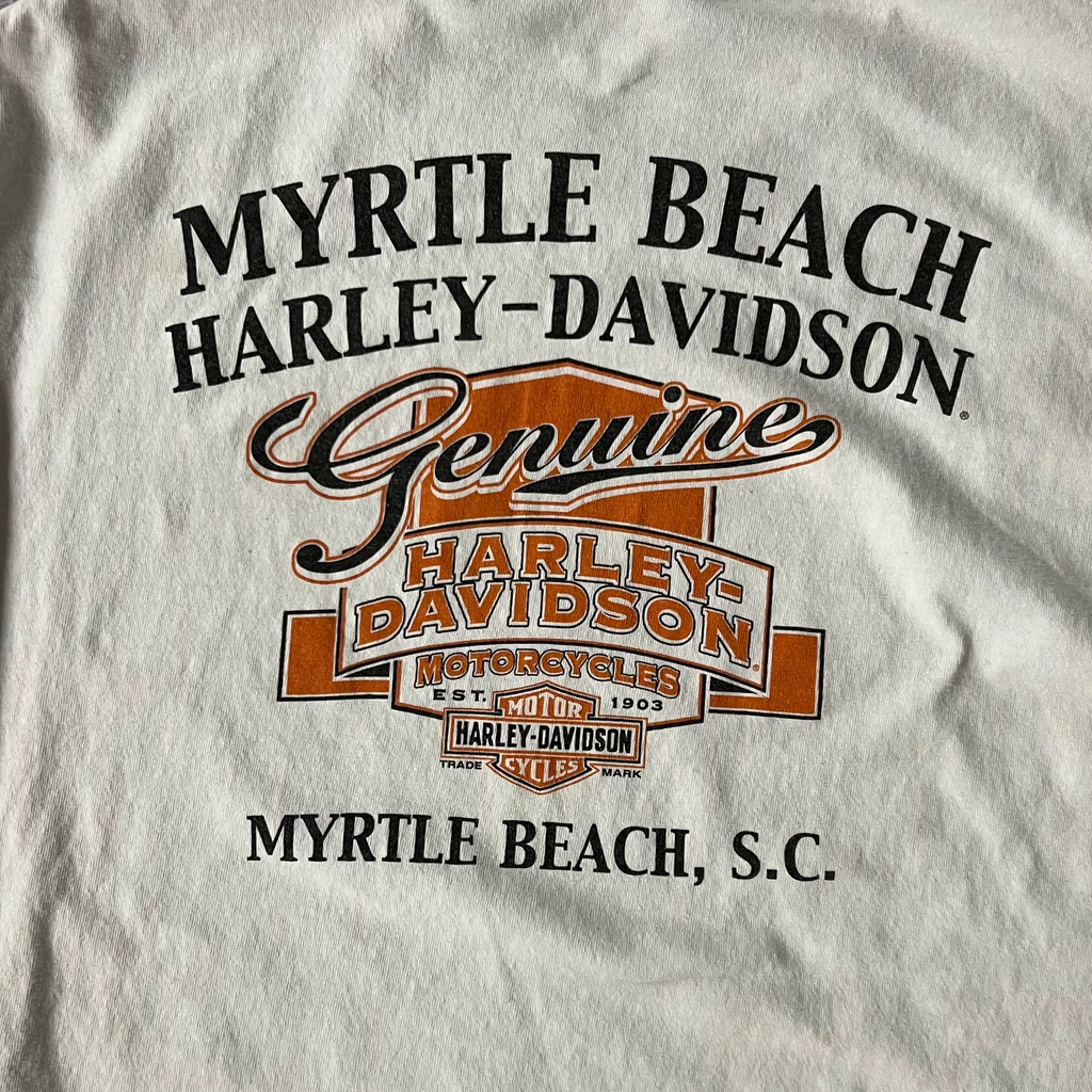 2010s Harley Davidson Myrtle Beach White Long Sleeve Tee L
