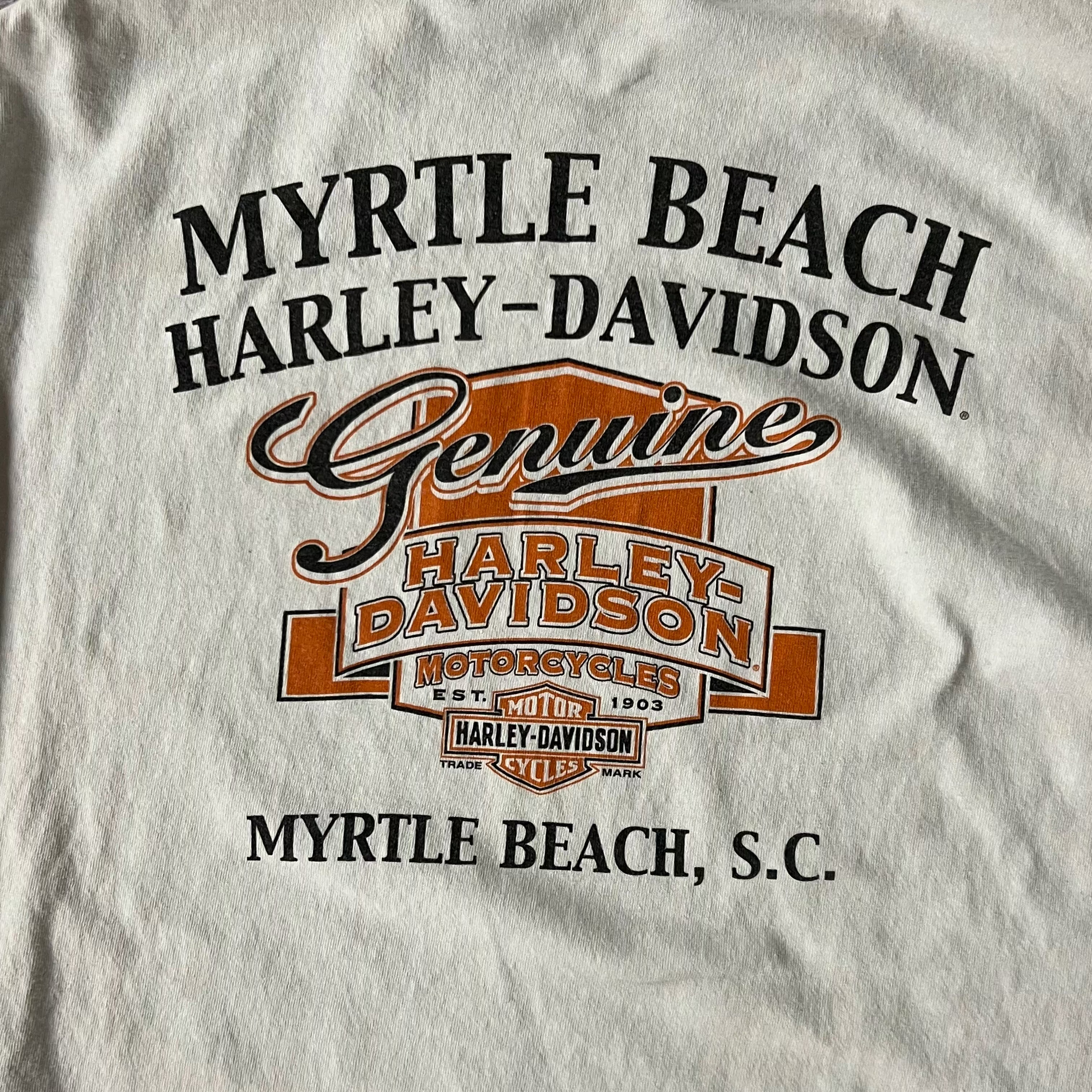 2010s Harley Davidson Myrtle Beach White Long Sleeve Tee L