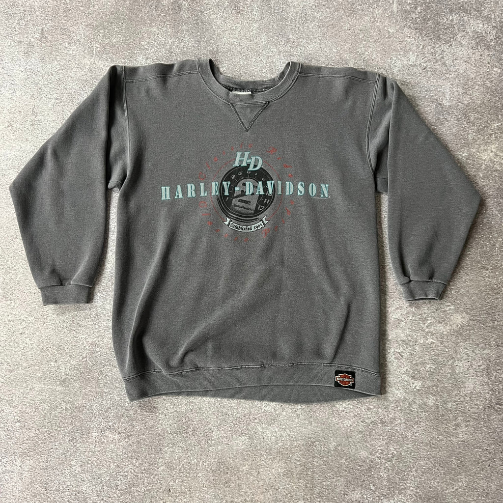 90s Obex Pompano Beach, Florida Gray Worn In Crewneck L
