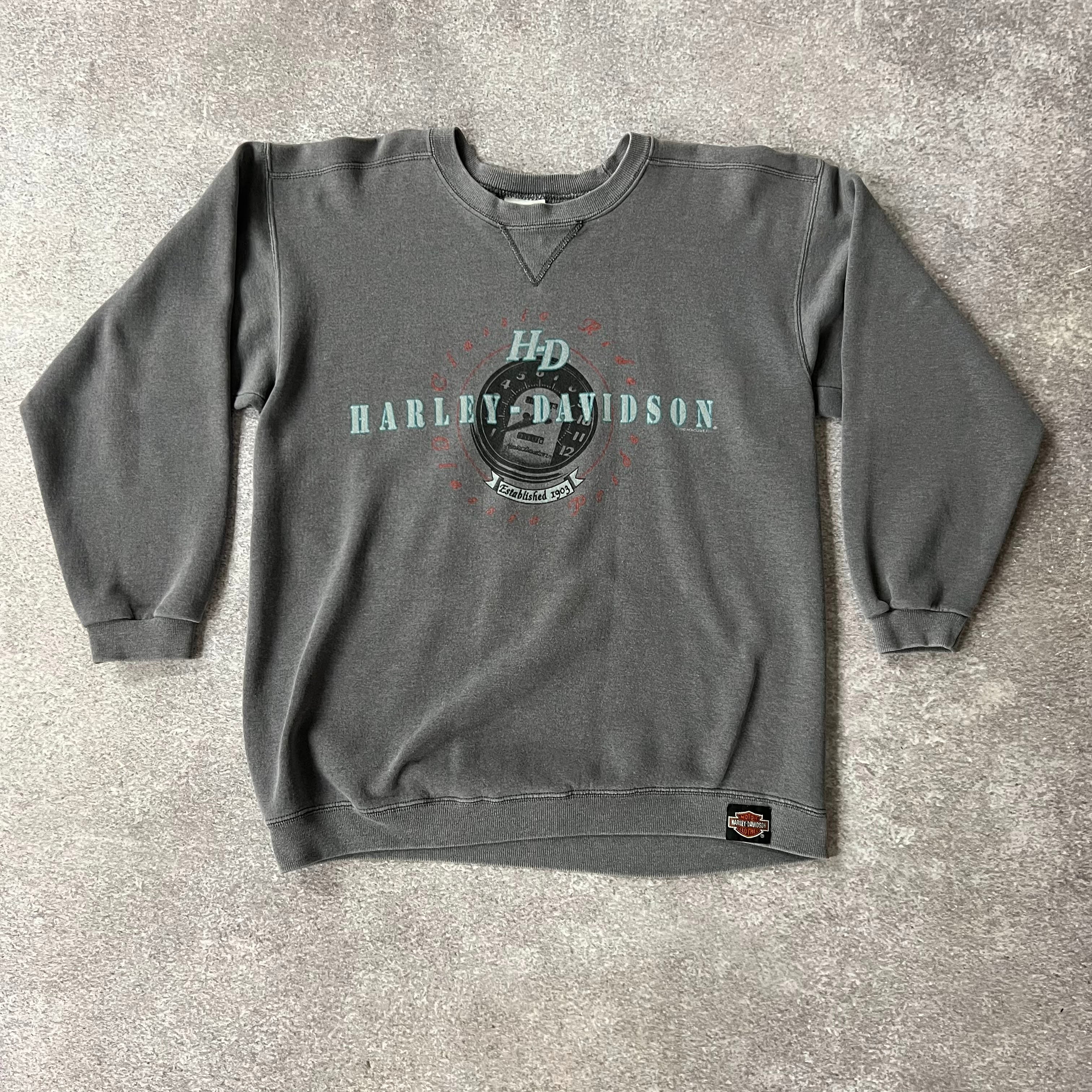 90s Obex Pompano Beach, Florida Gray Worn In Crewneck L