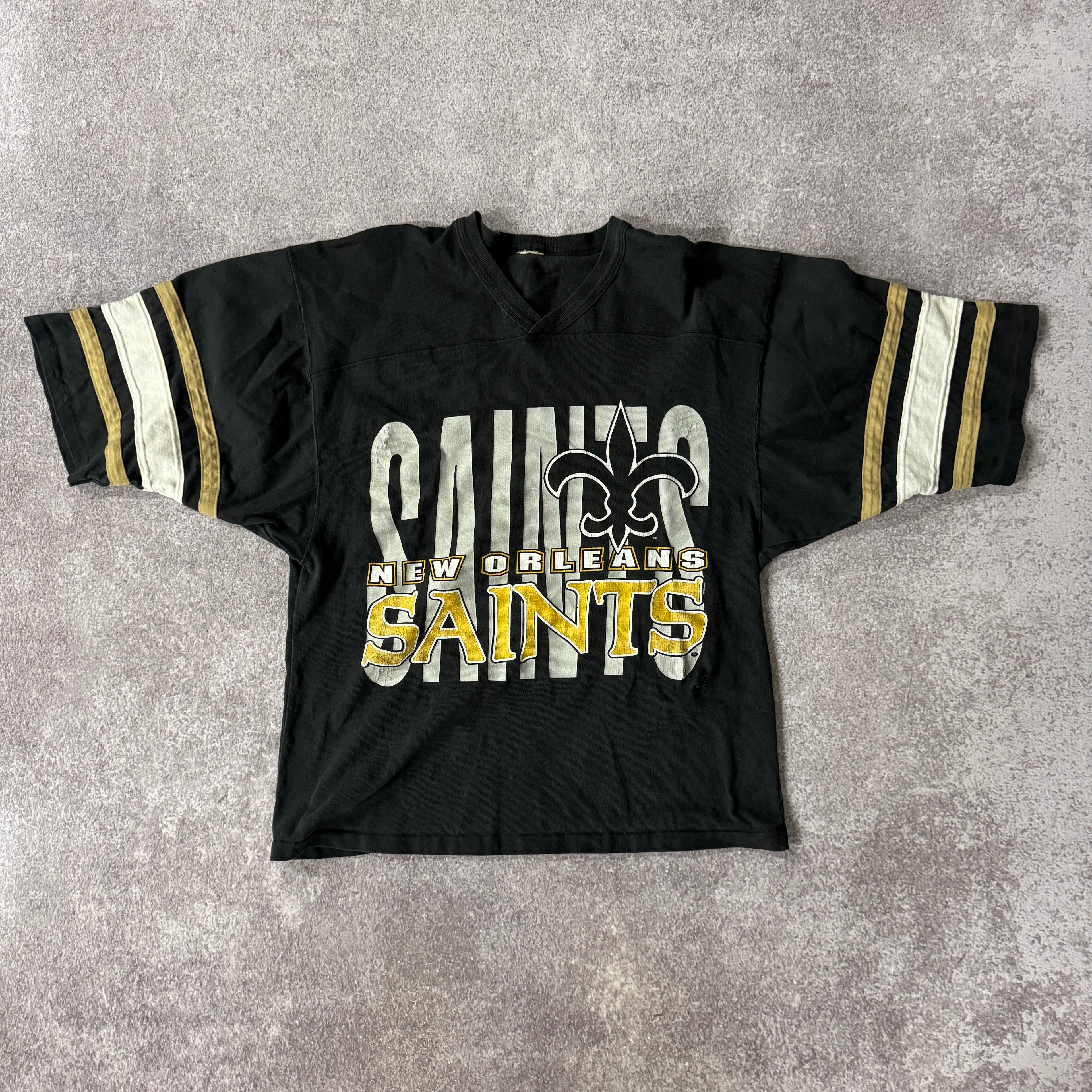 90s New Orleans Saints Trench Single Stitch Tee L