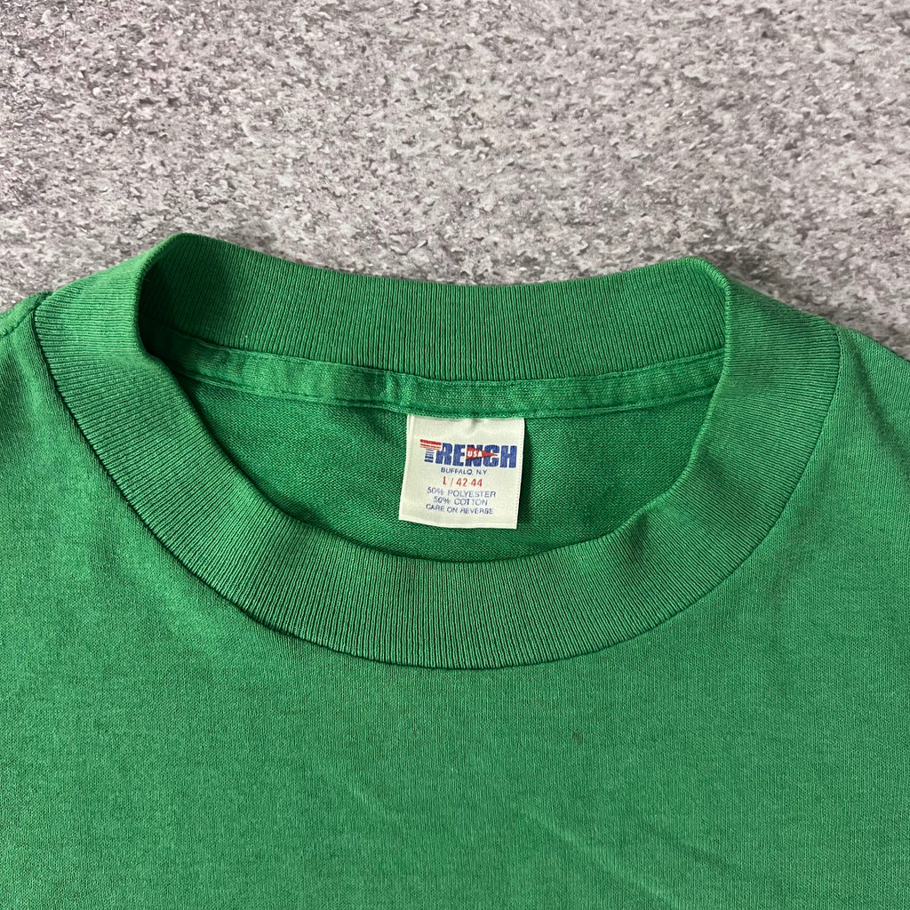 90s Boston Celtics Trench Big Logo Single Stitch Tee L