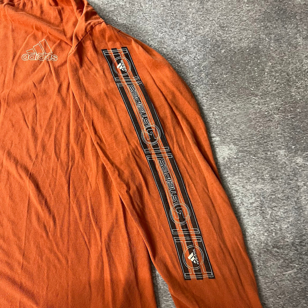 90s Adidas Orange Long Sleeve Tee XXL
