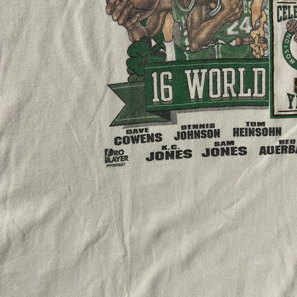 Y2K Boston Celtics Fruit of the Loom Sun Faded Tee L
