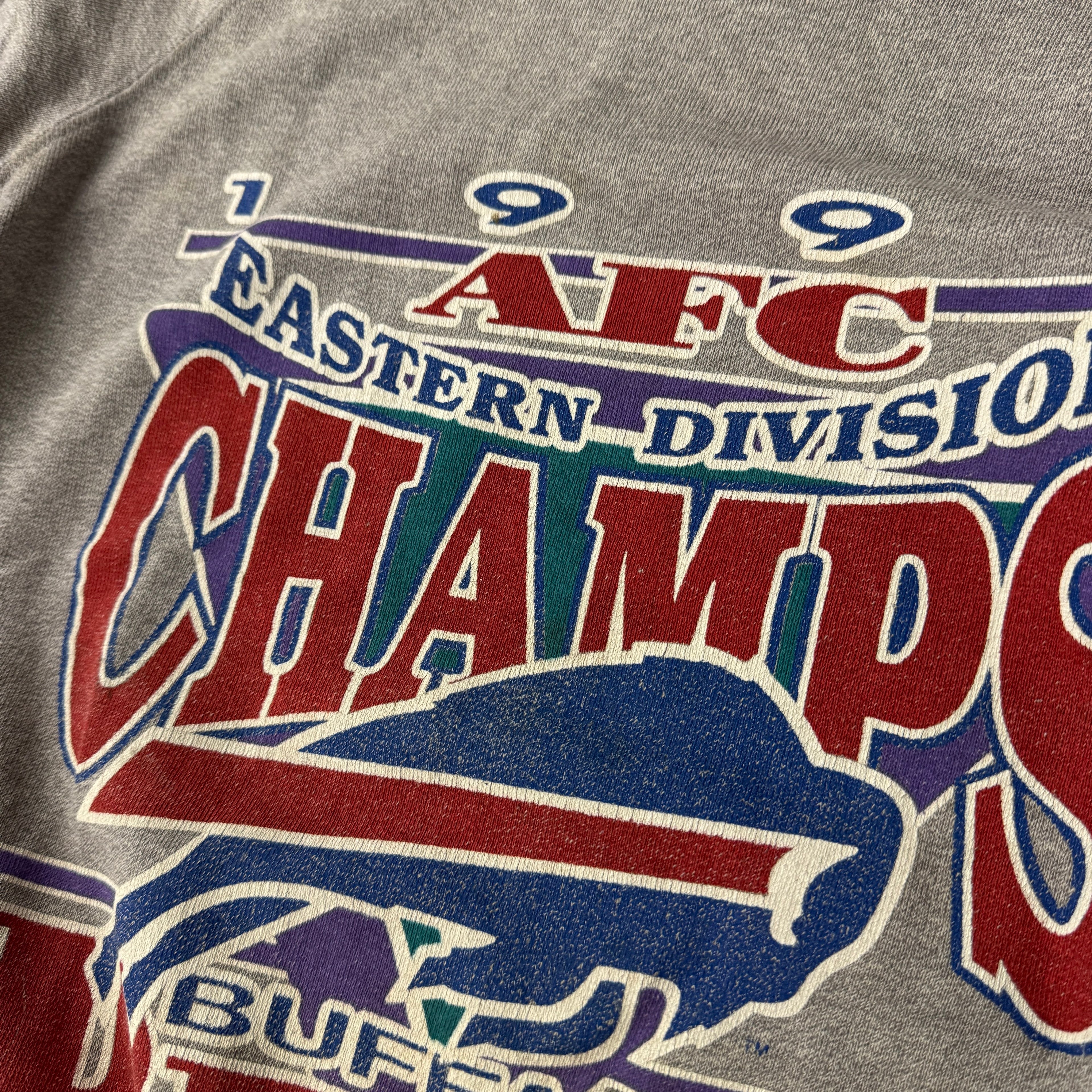 90s Buffalo Bills Trench Big Logo Crewneck M