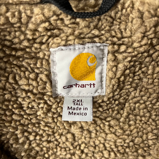 2010s Carhartt Sherpa Lined Workwear Vintage Brown Vest 2XL
