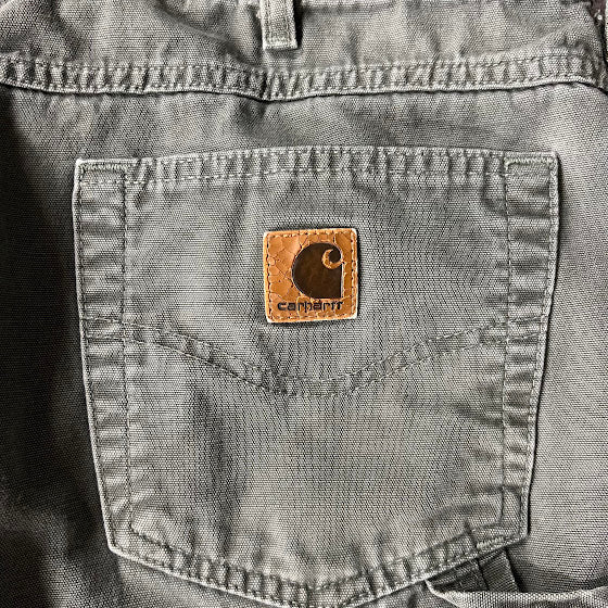 2010s Carhartt Workwear Faded Loose Green Vintage Pants 36x32