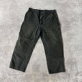 2020s Carhartt Carpenter/Double Knees Black Relaxed Distressed Jeans 38W x 30L