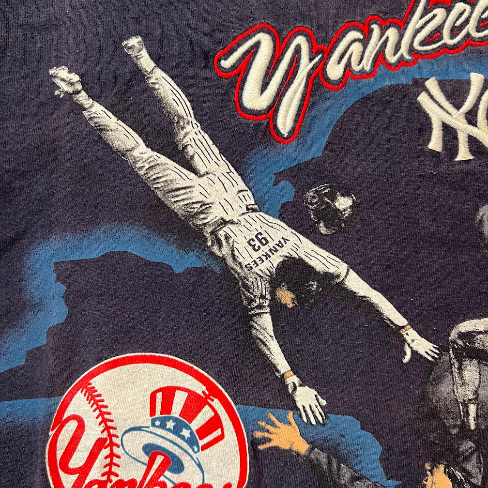 90s New York Yankees MLB Home Team Advantage Embroidered Big Logo Tee L