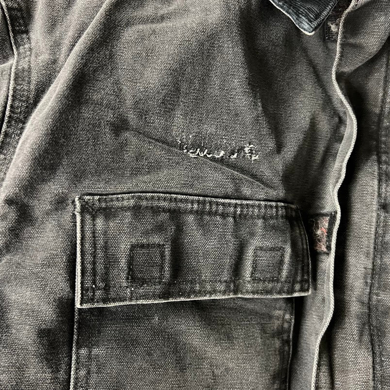 2010s Carhartt Corduroy Collar Quilt Lined Workwear Black Jacket XL