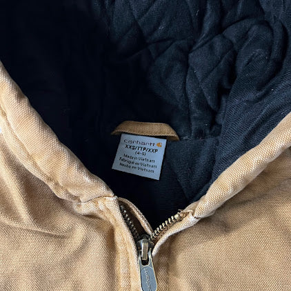 Modern Carhartt Kids Quilt Lined Workwear Outdoor Tan Jacket XXS