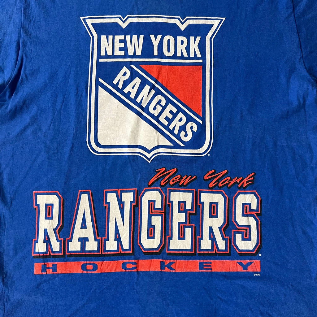 90s New York Rangers Big Logo Single Stitch Tee XL