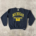 90s Michigan Wolverines Logo 7 Big Logo Crewneck XL