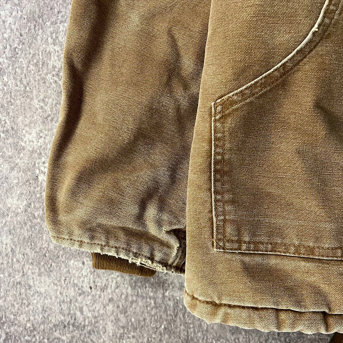 Y2K Carhartt Corduroy Collar Quilt Lined Workwear Tan Jacket M