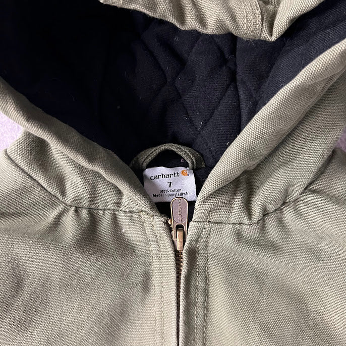 Y2K Carhartt Kids Quilt Lined Workwear Vintage Green Jacket S