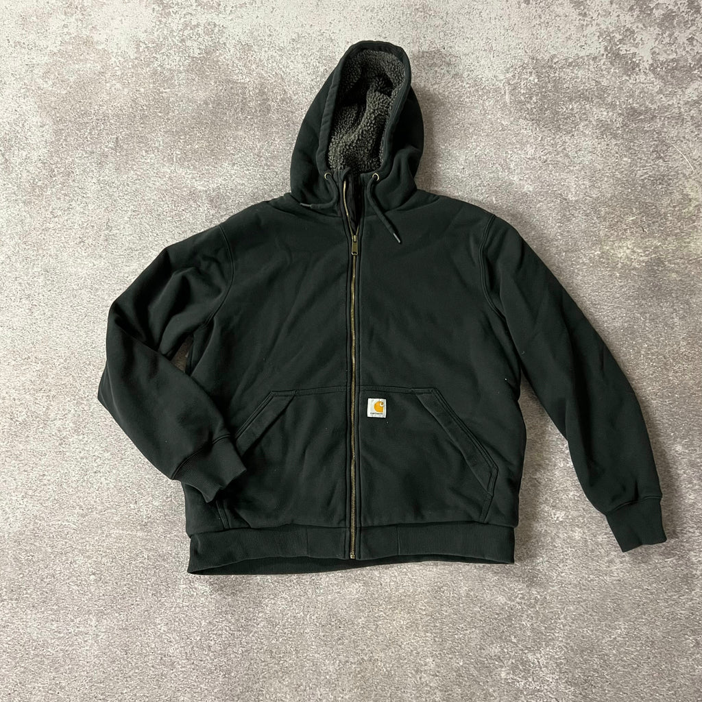 2020s Carhartt Rain Defender Sherpa-Lined Zip Up Hoodie Black L