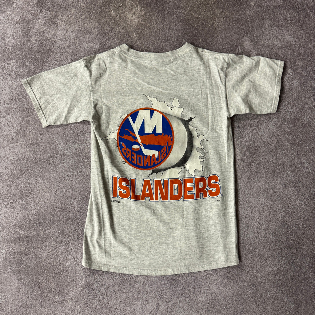 90s New York Islanders Nutmeg Mills NHL Big Logo Tee M