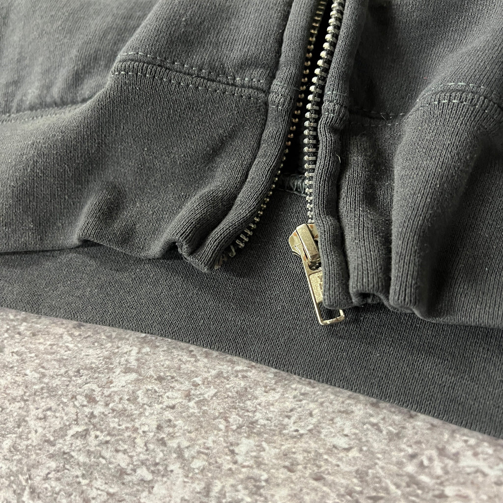 Y2K Harley Davidson Maine Gray Distressed Zip Up Hoodie M