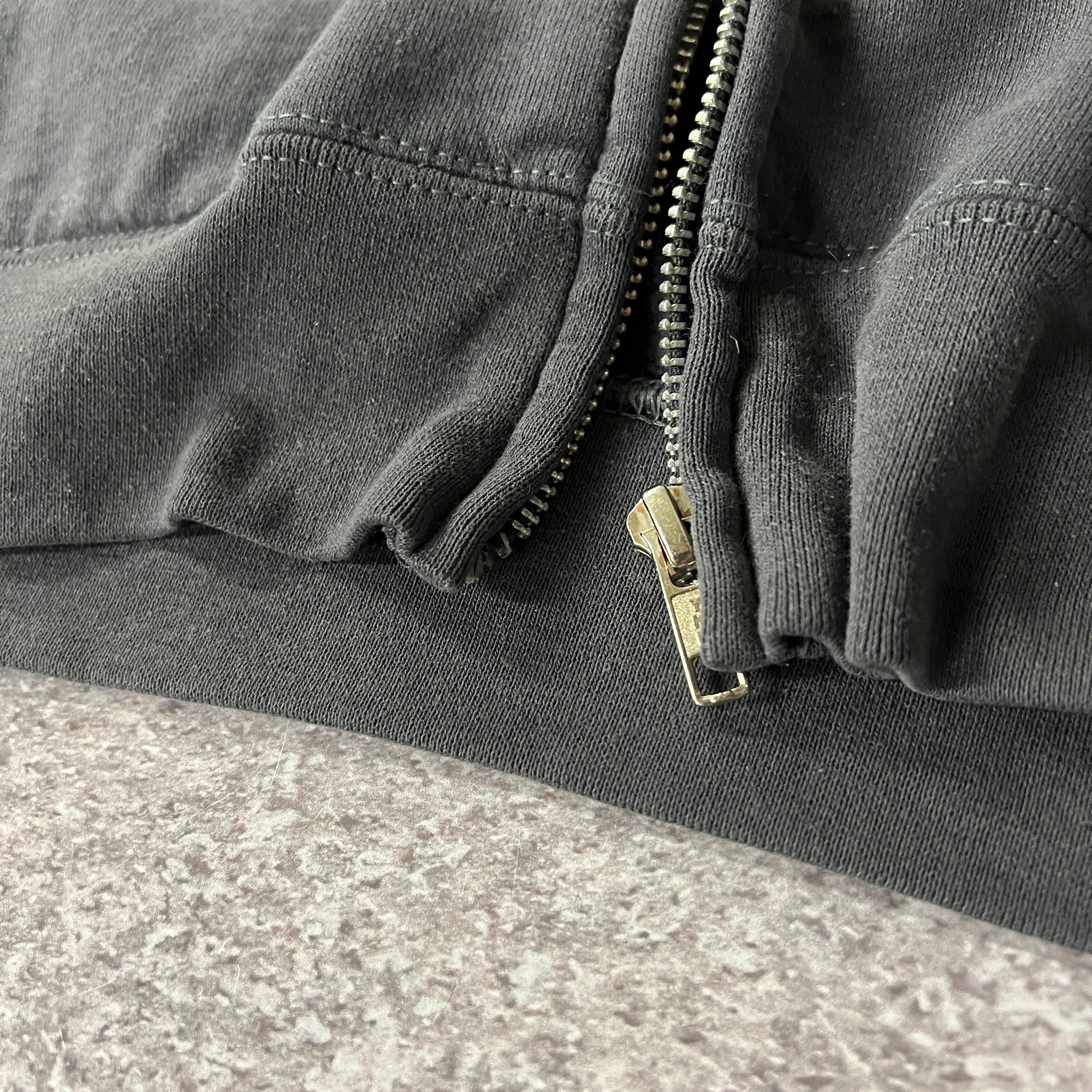 Y2K Harley Davidson Maine Gray Distressed Zip Up Hoodie M