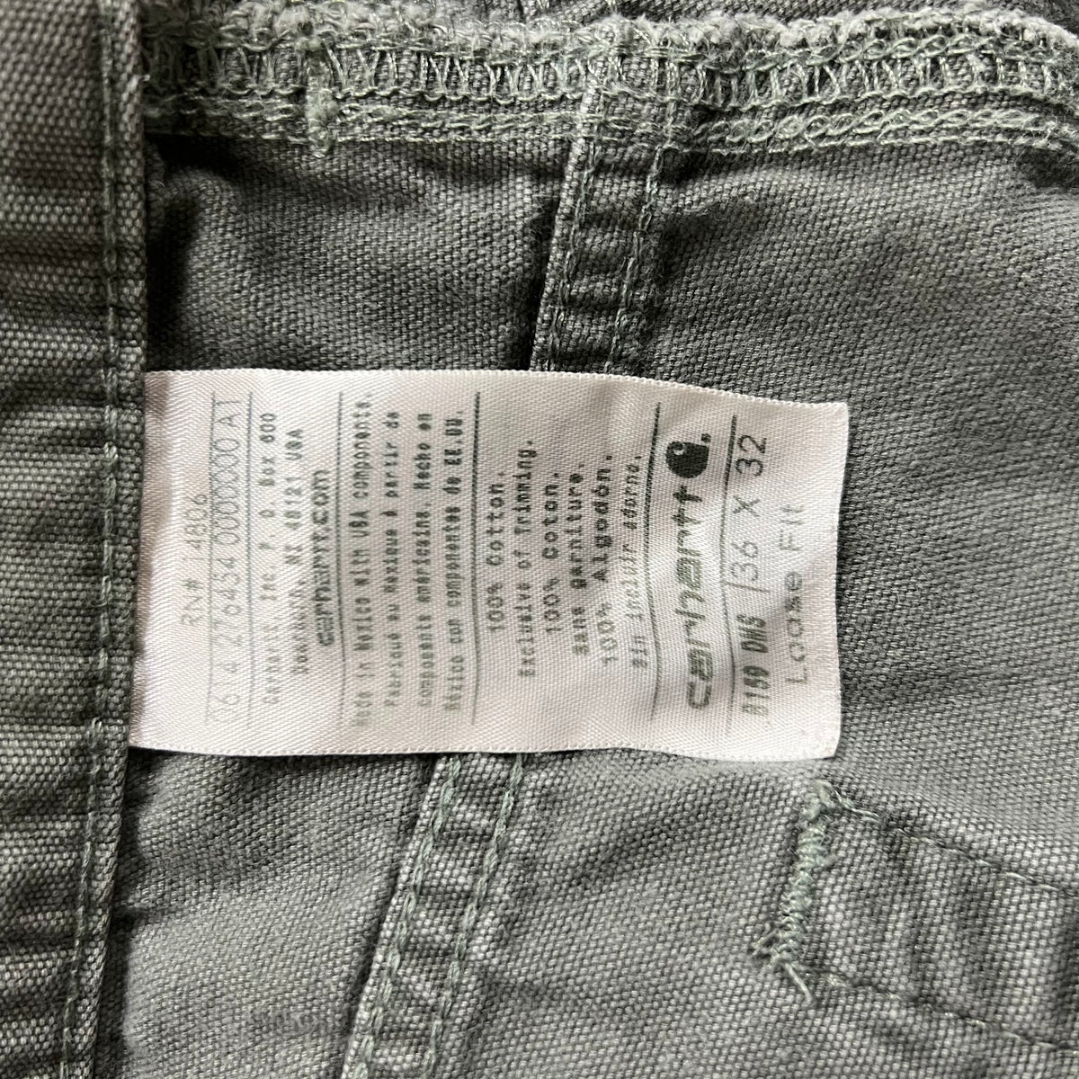 2010s Carhartt Workwear Faded Loose Green Vintage Pants 36x32