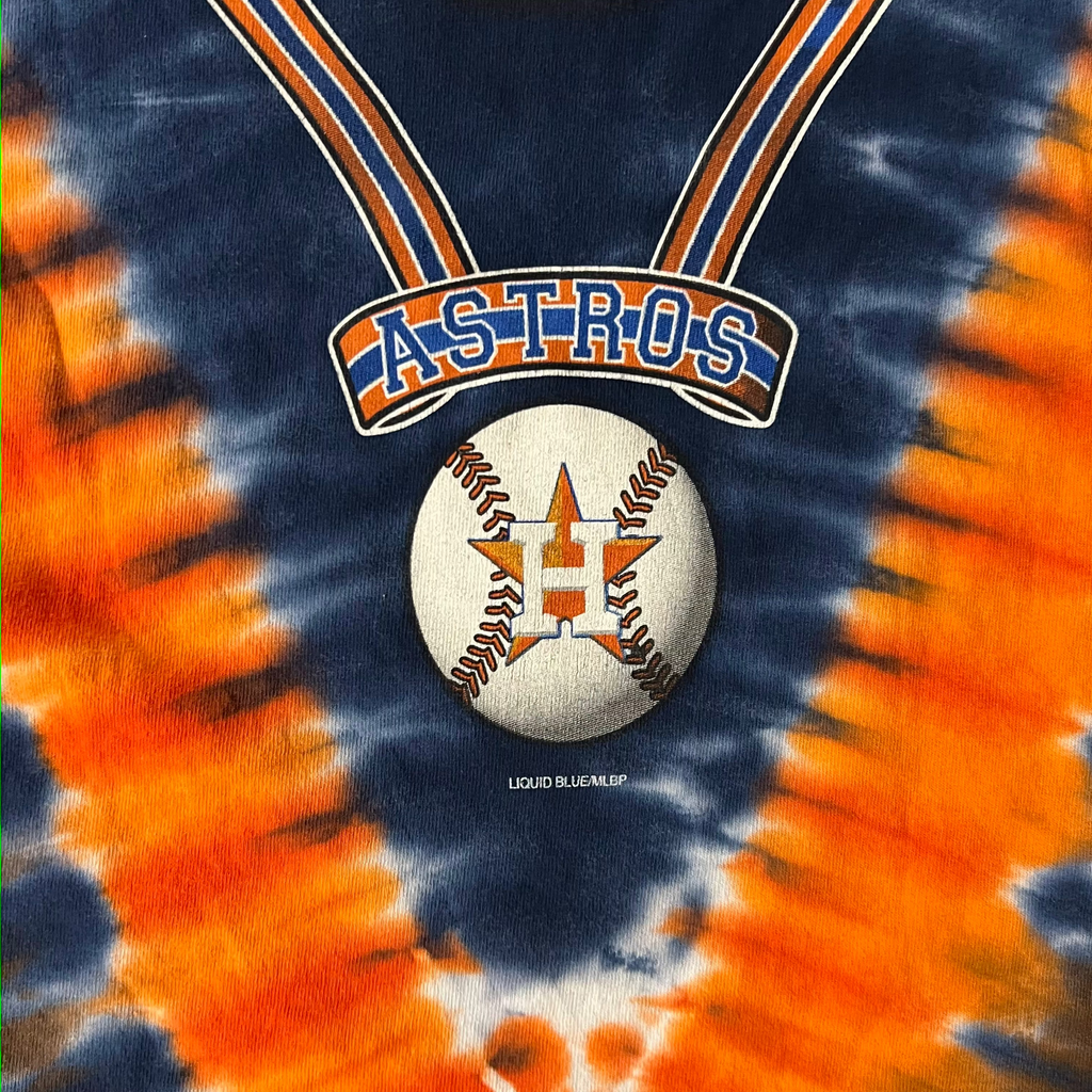 90s Houston Astros Liquid Blue Big Logo Tee M