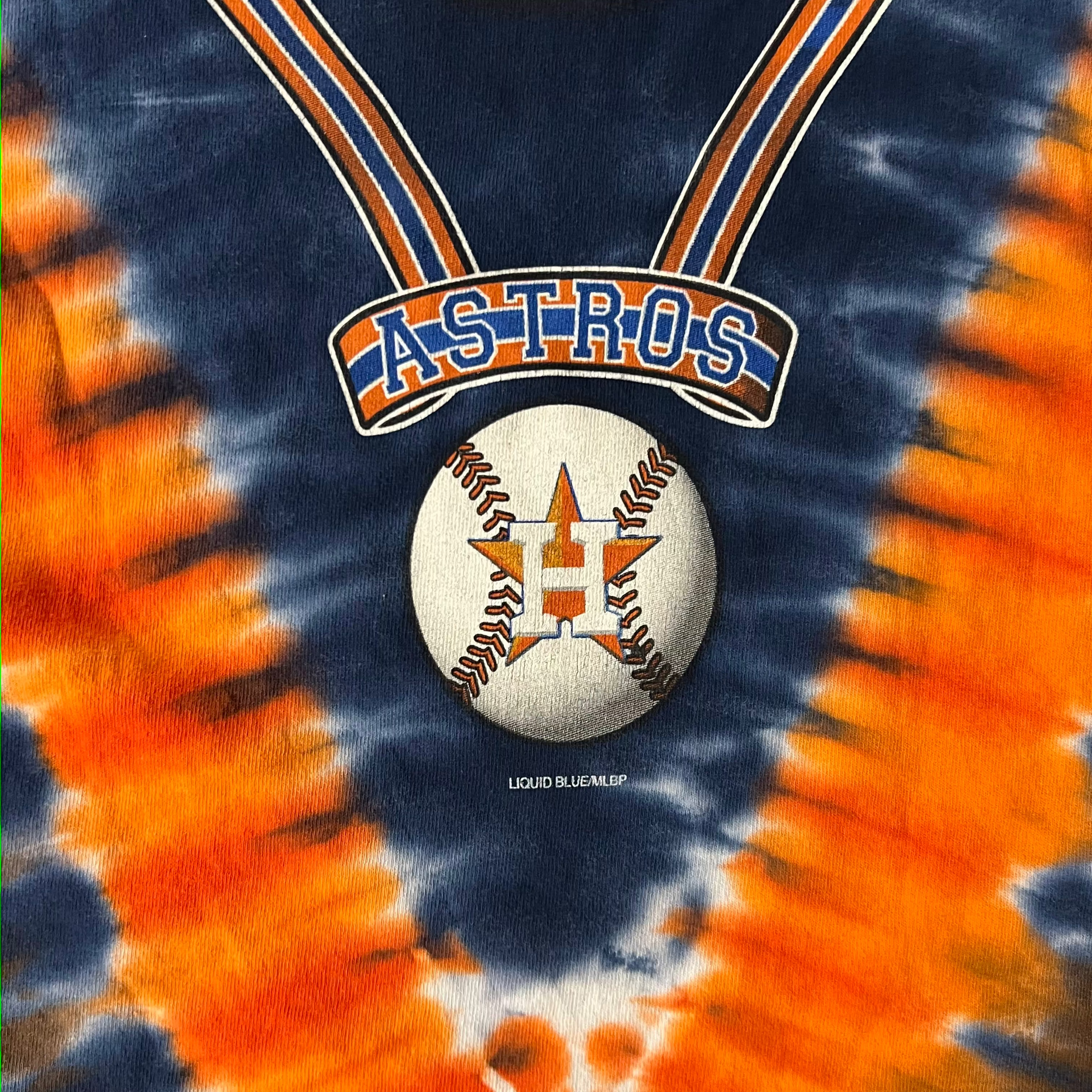 90s Houston Astros Liquid Blue Big Logo Tee M