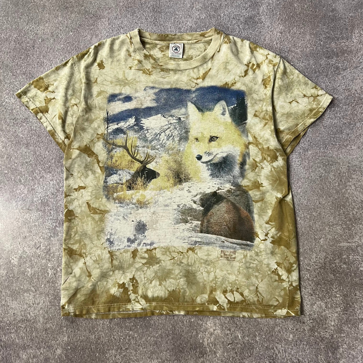 90s Delta Tie Dye Graphic Double Stitch Vintage Outdoor Tee L