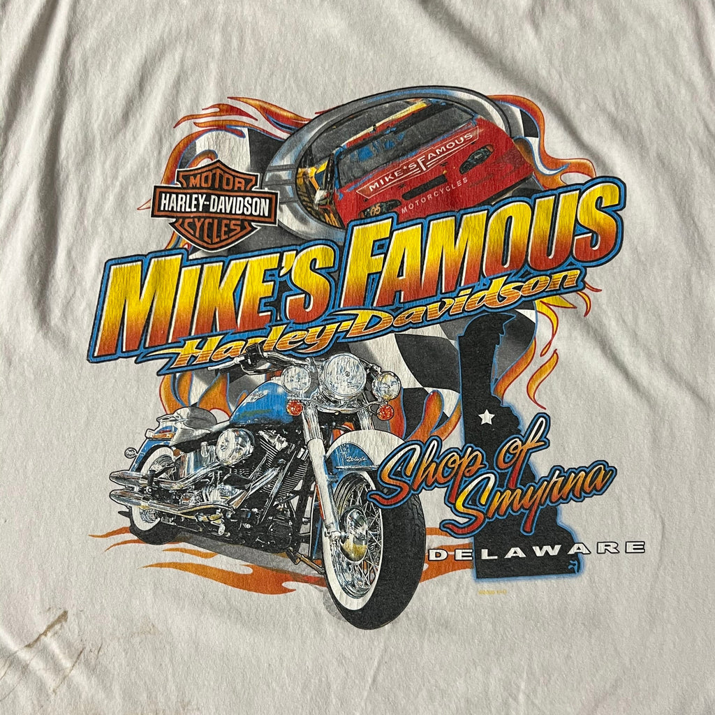90s Harley Davidson Delaware White Distressed Tee XL
