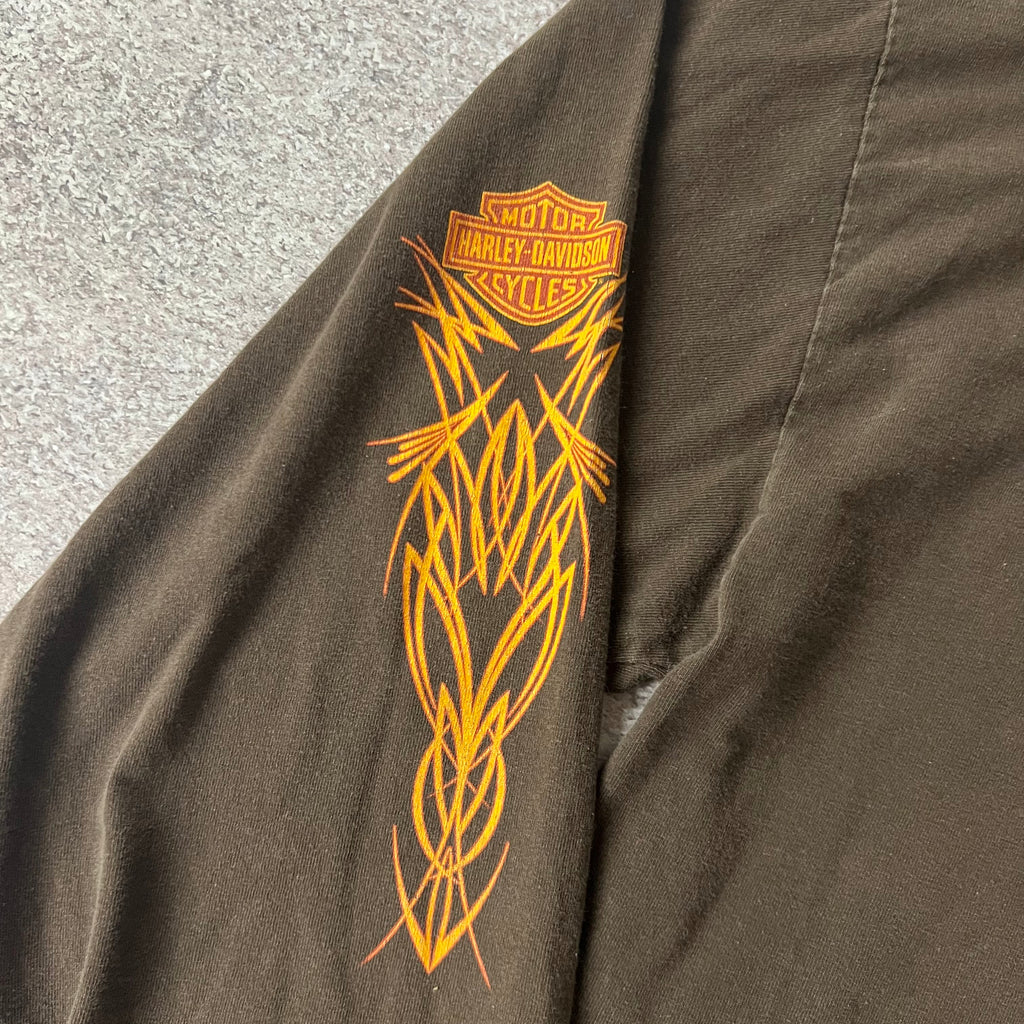 Y2K Harley Davidson Maryland Brown Worn In Long Sleeve Tee XL