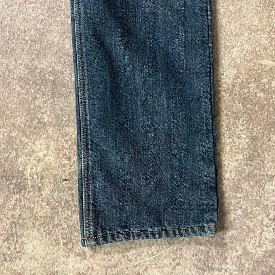 2010s Carhartt Fleece Lined Workwear Relaxed Blue Pants 32x34
