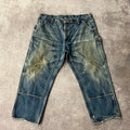 Y2K Carhartt Blue Sun Faded Distressed Pants 42W x 28L