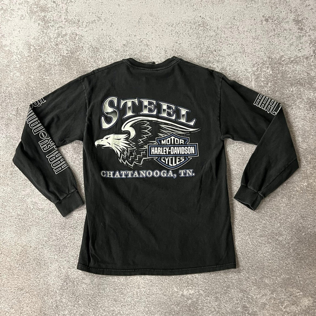 Y2K Harley Davidson Chattanooga Worn In Long Sleeve Tee M