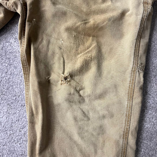2010s Carhartt Workwear Distressed Relaxed Tan Vintage Pants 38x32