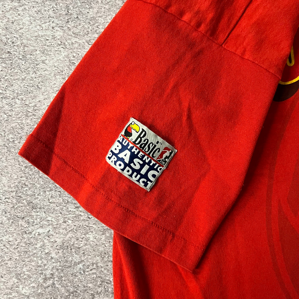 90s AC Milan Red Back Graphic Tee L