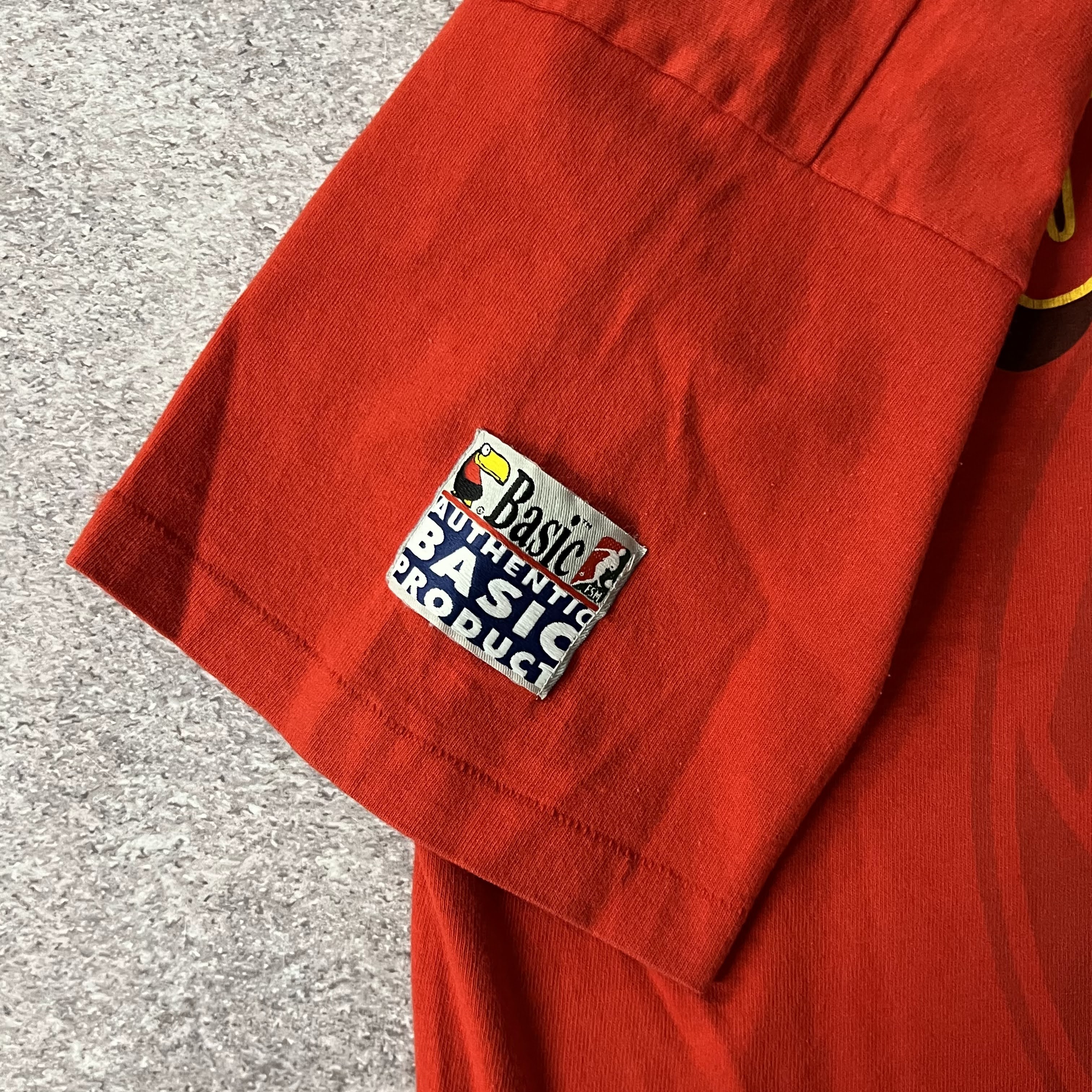 90s AC Milan Red Back Graphic Tee L