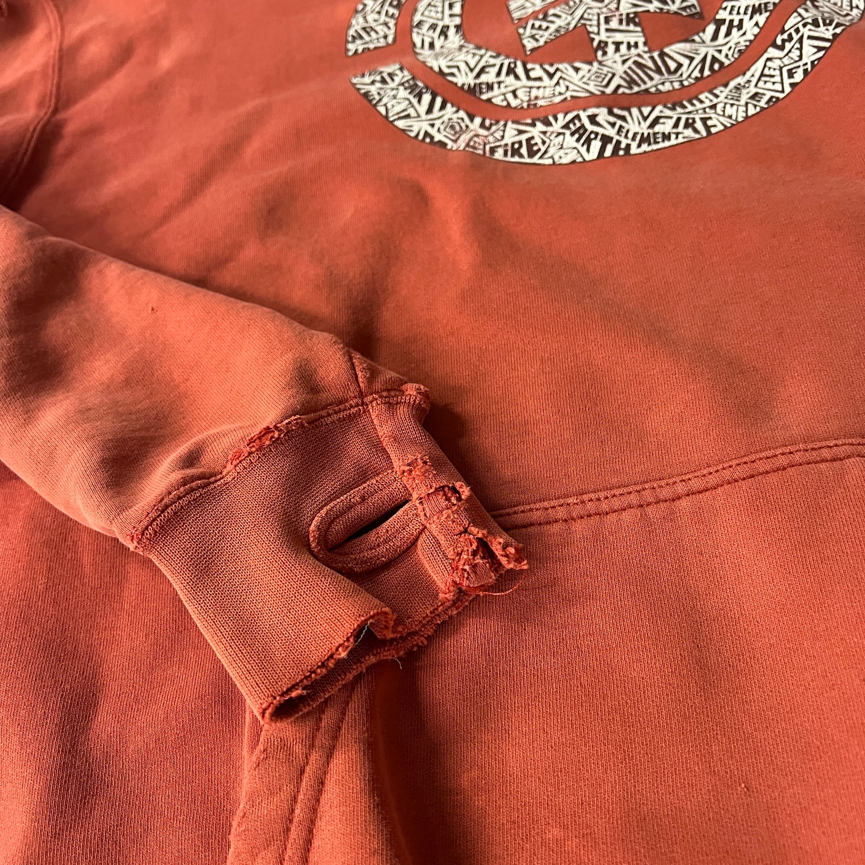 Y2K Element Orange Big Logo Hoodie M