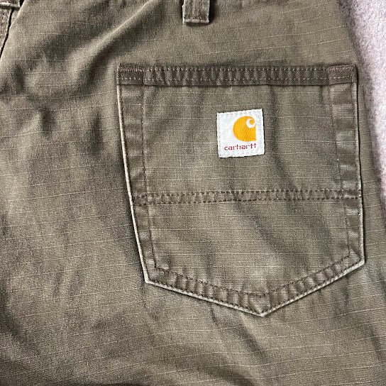 2010s Carhartt Workwear Distressed Relaxed Green Vintage Pants 38x30