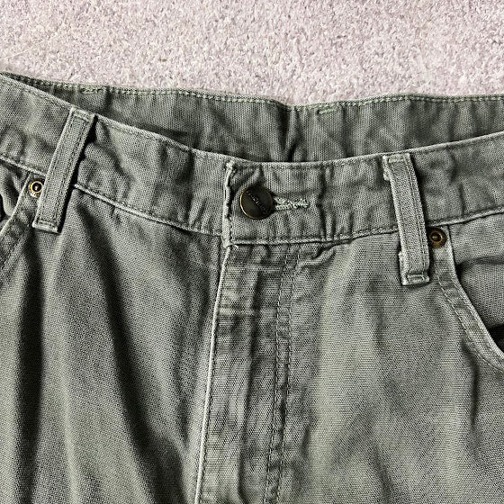 2010s Carhartt Workwear Faded Loose Green Vintage Pants 36x32