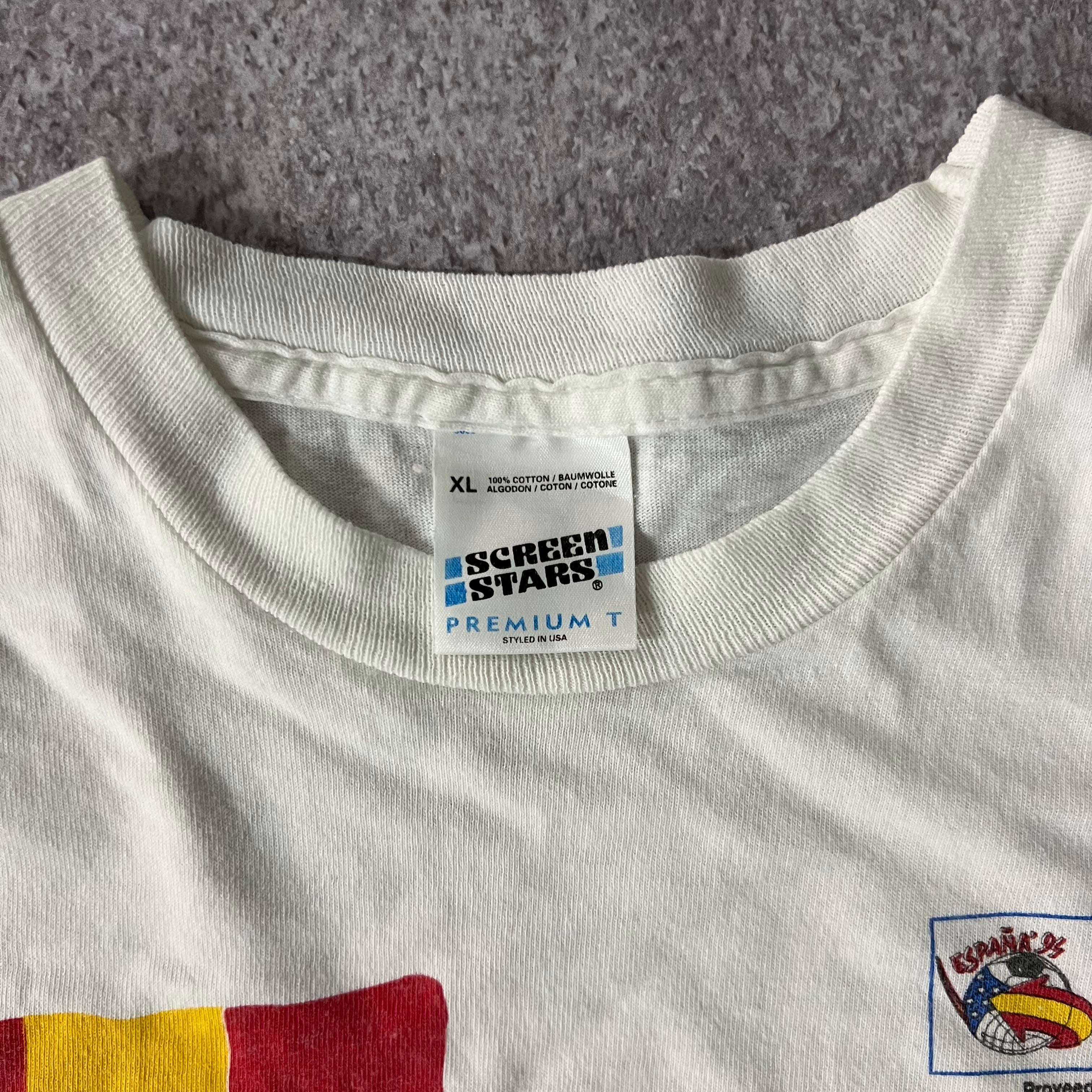 90s World Cup Screen Stars Big Logo Single Stitch Tee XL