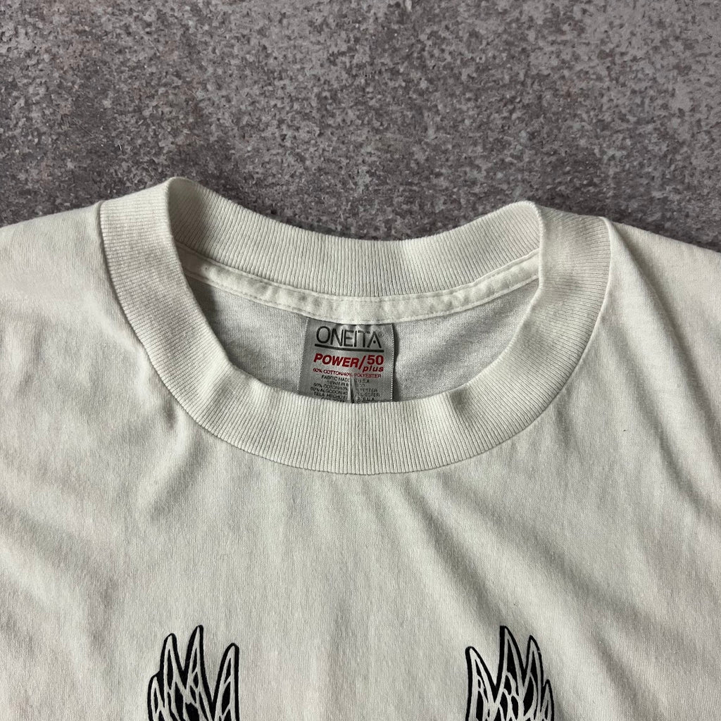 90s Oneita Laconia Classic (NH) White Worn In Tee L
