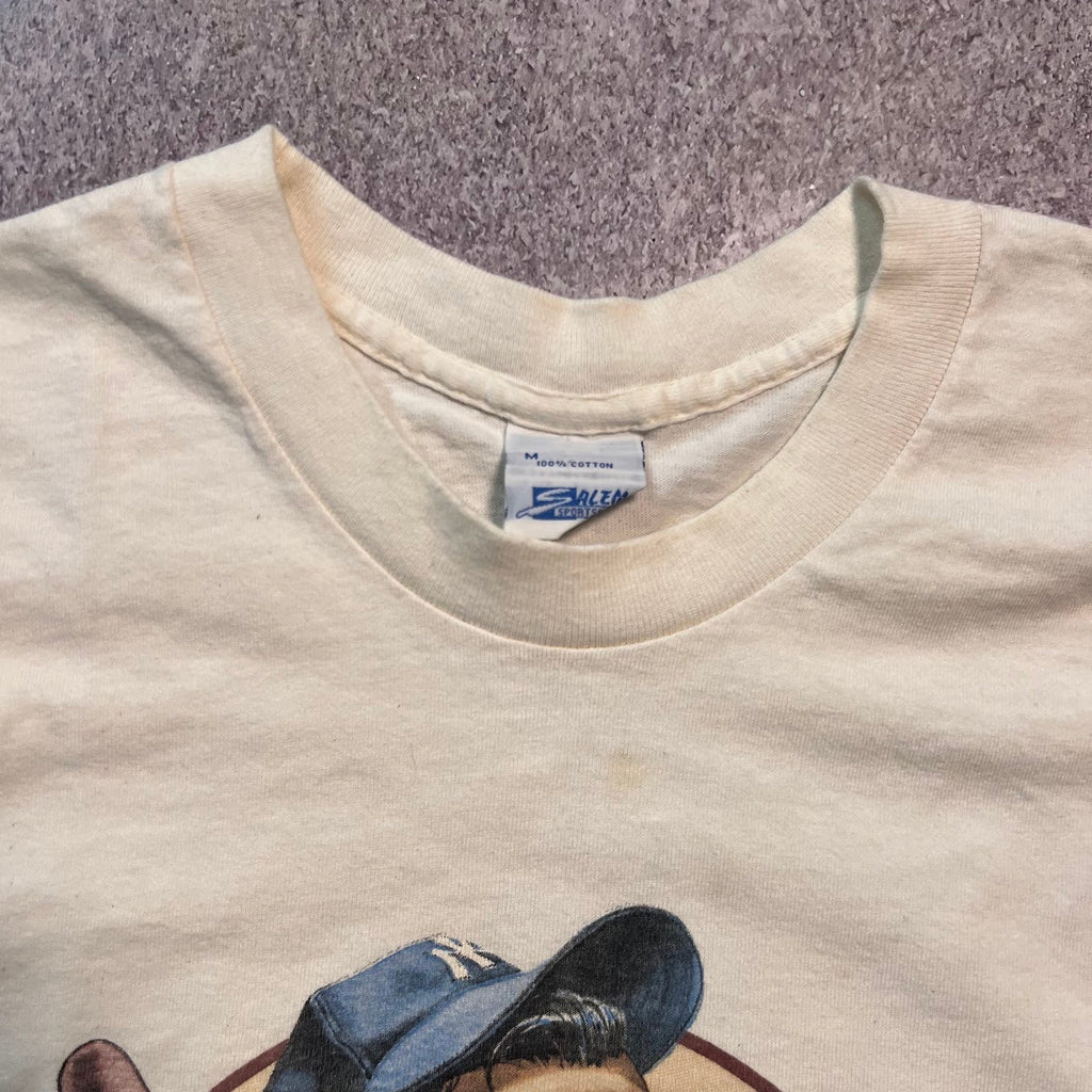 80s Salem Sportswear Babe Ruth NY Yankees T-Shirt Cooperstown M Cream
