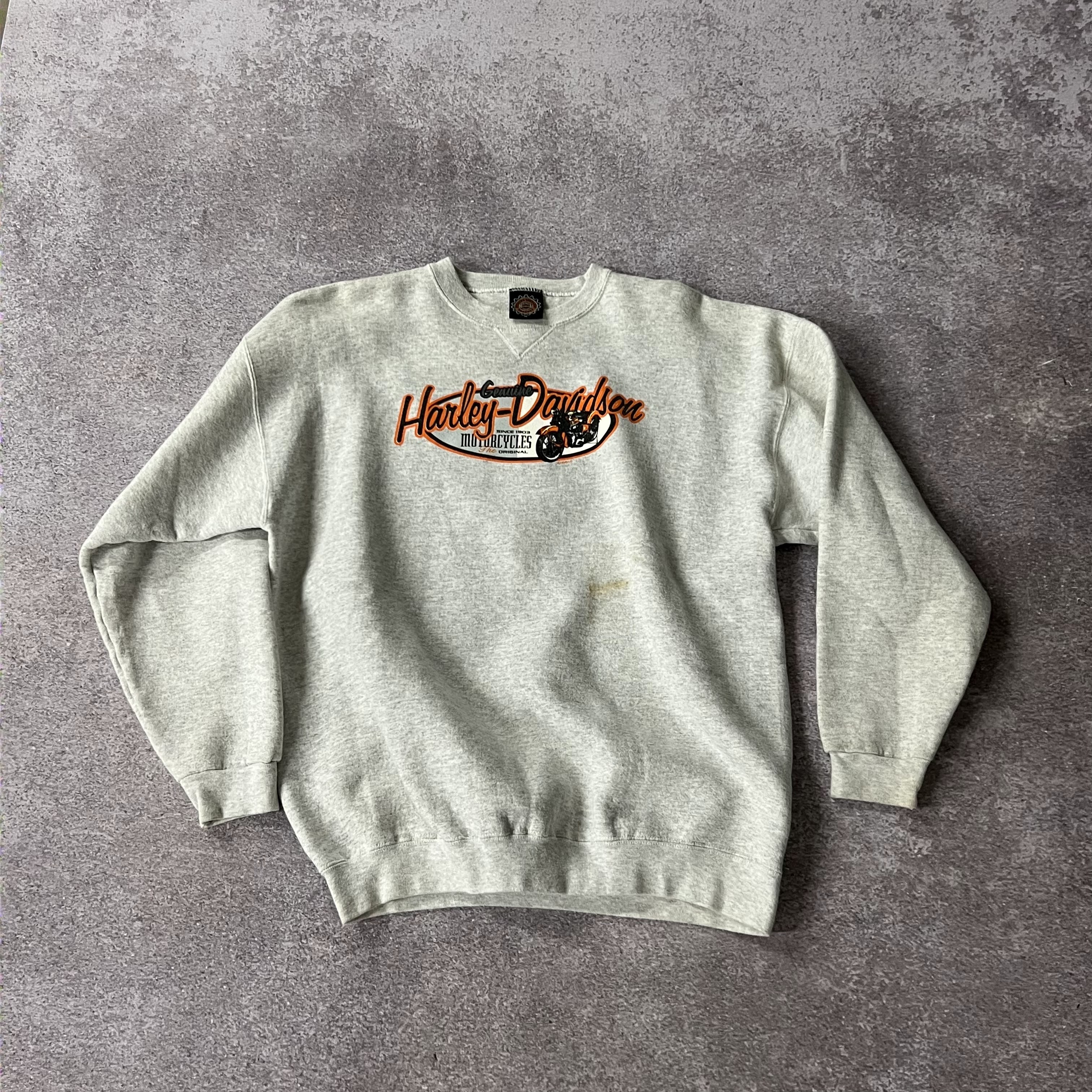 90s Harley Davidson Gray Worn In Crewneck XL