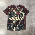90s Chicago Bulls NBA Salem Sportswear All Over Print Single Stitch Tee L