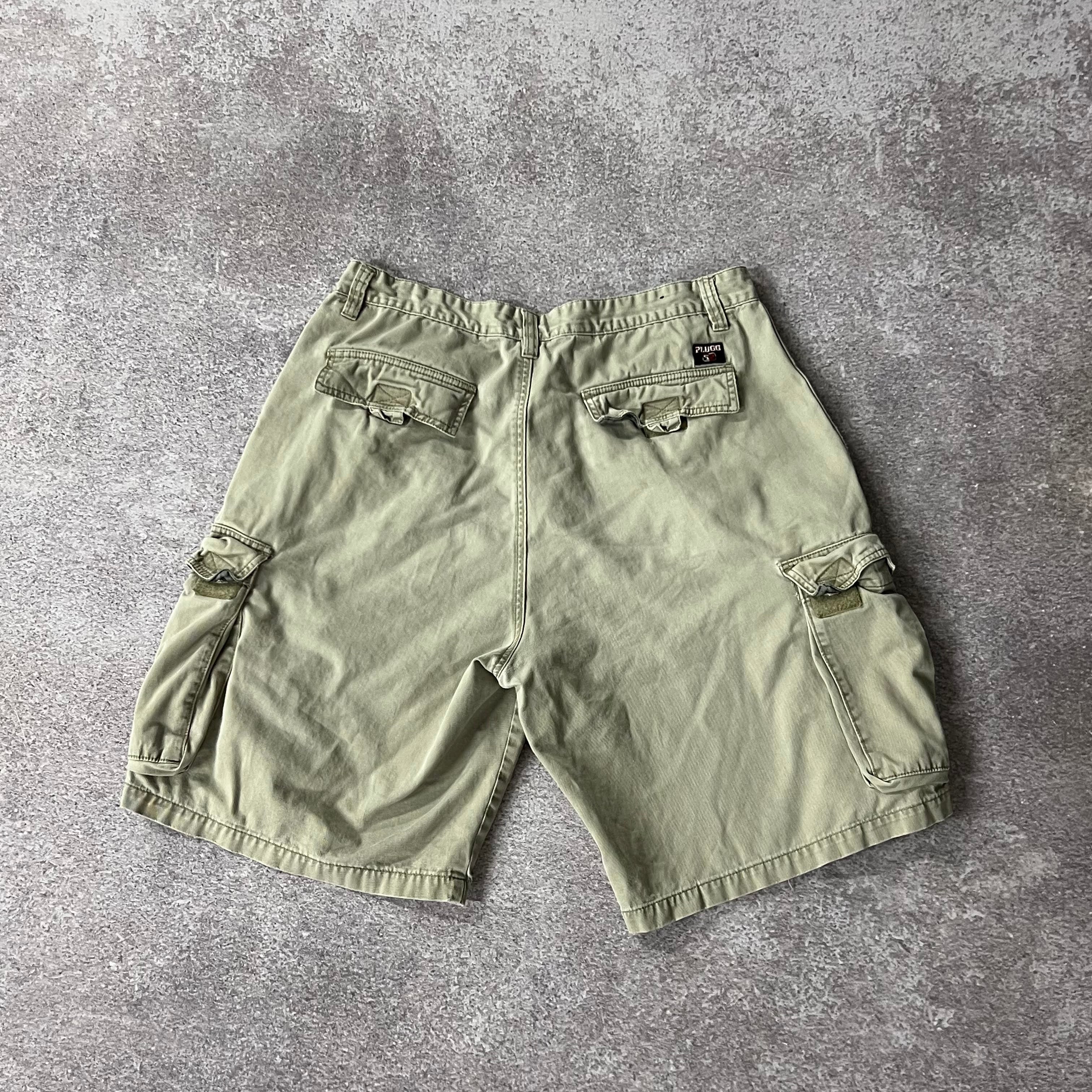 Y2K PLUGG Tan Workwear Shorts 36W x 10L