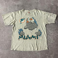 90s Miami Dolphins Nutmeg Mills Sun Faded Double Stitch Tee XL