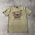 Y2K Harley Davidson Sherbrooke QC Tan Back Graphic Tee L