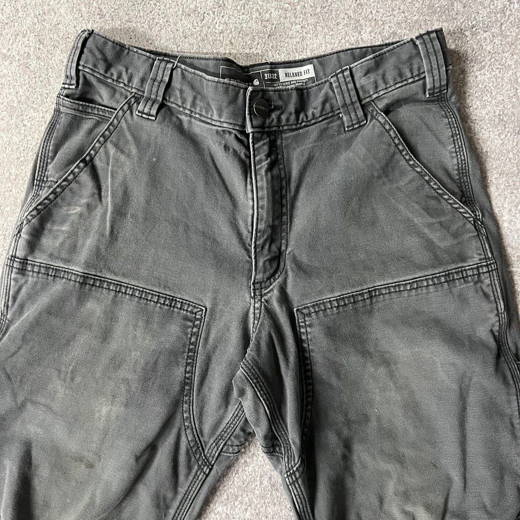 Modern Carhartt Workwear Faded Relaxed Gray Streetwear Pants 31x32
