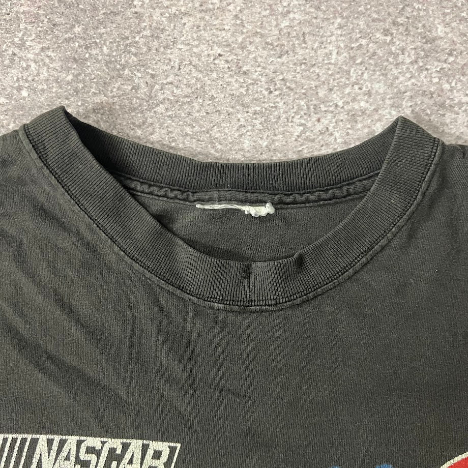 Y2K MBNA 500 NASCAR Big Logo Back Graphic Faded Vintage Tee XL