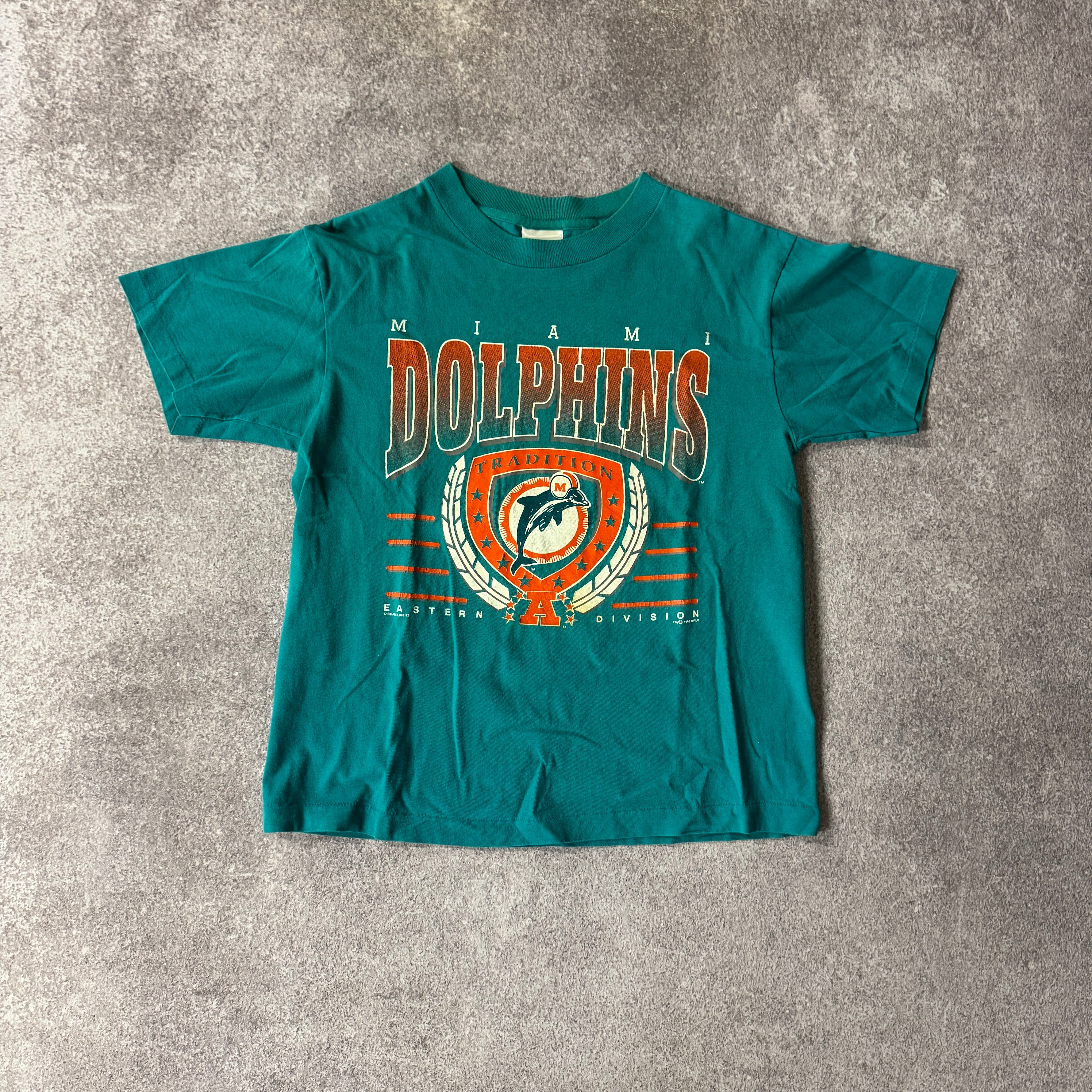 90s Miami Dolphins Locker Line Single Stitch Tee M